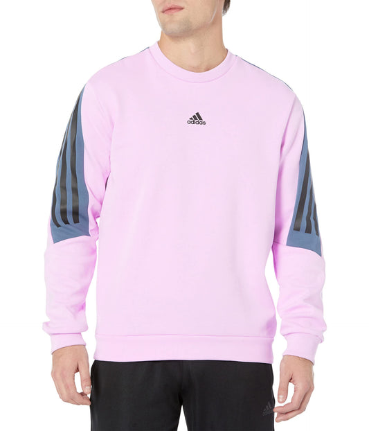 adidas Men's Future Icon Three Stripes Sweatshirt, Bliss Lilac, Large
